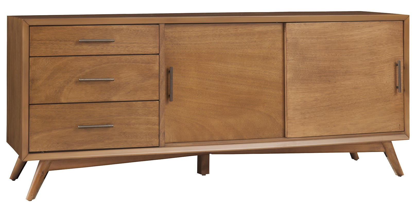 64" Brown TV Stand with Drawers and Sliding Door - Image 7